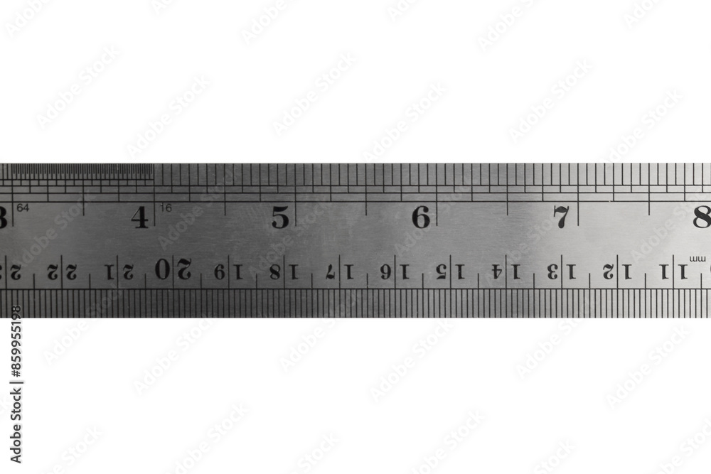 Iron ruler on a white background. Stainless steel ruler. Stationery and work tools made of metal steel, isolated on white background Iron ruler on a white background. Stainless steel ruler. Stationery and work tools made of metal steel, isolated on white background
