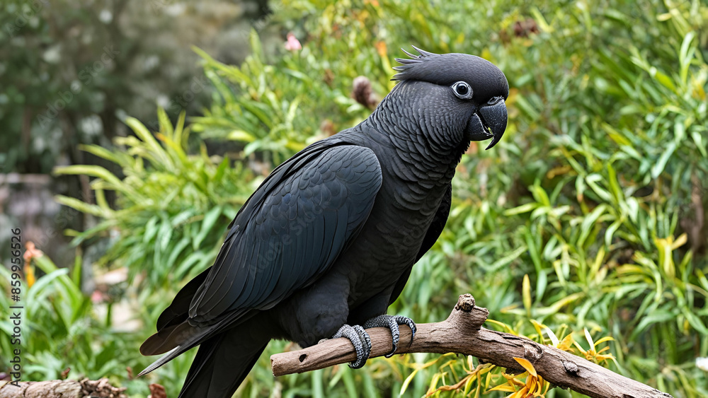 Black Cockatoos parrot in garden Black Cockatoos parrot in garden
