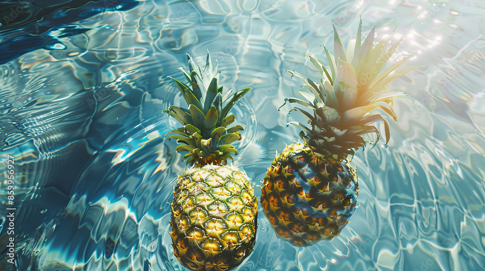 Tropical Pineapples on Water Surface
Tropical Pineapples on Water Surface