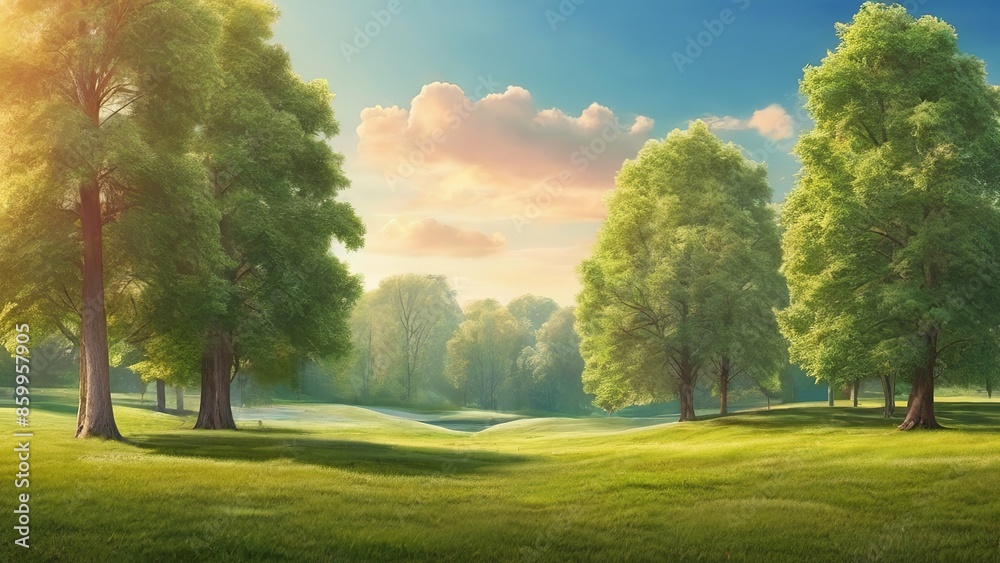 Fototapeta premium Spring Nature Background. Made with Generative AI Technology