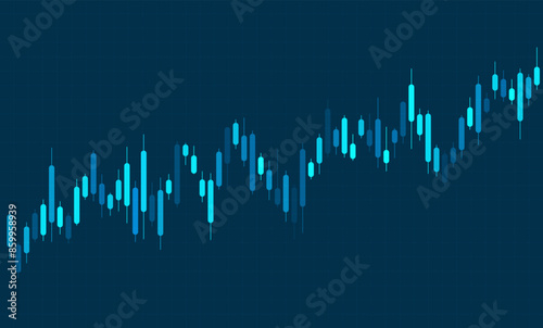 Stock market increasing background. Financial stock market graph