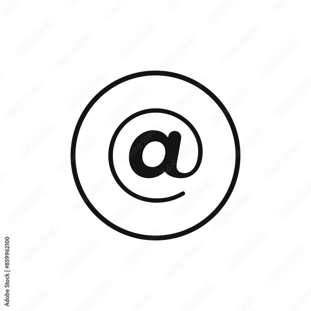 At Symbol Icon Ideal for Email and Internet Communication At Symbol Icon Ideal for Email and Internet Communication