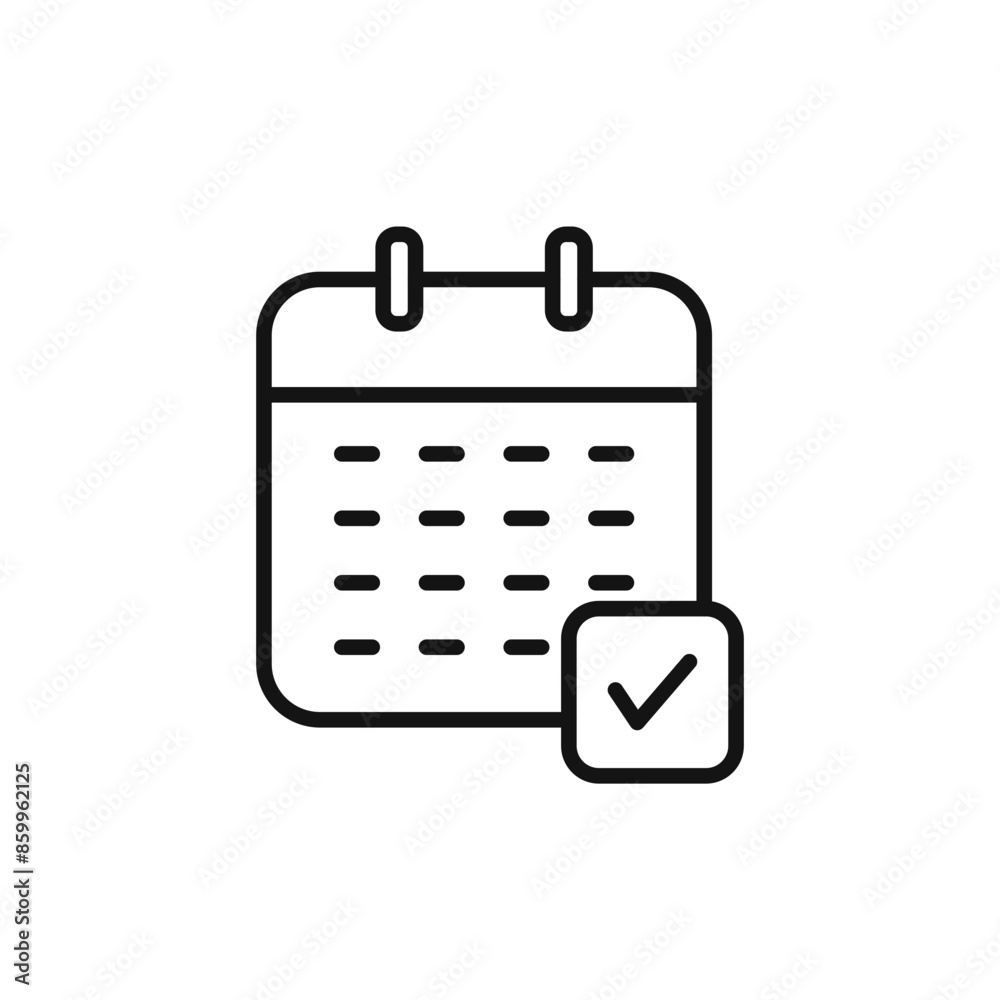 Checked Calendar Icon Ideal for Scheduling and Event Planning