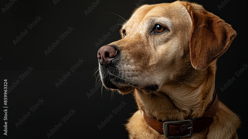 a dog portrait on dark background a dog portrait on dark background