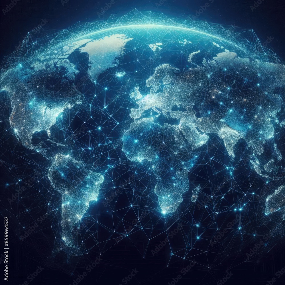 Fototapeta premium Illustration of Interconnected Countries