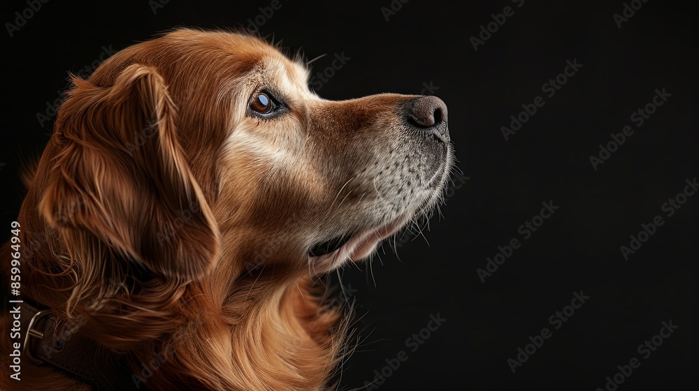 a dog portrait on dark background a dog portrait on dark background