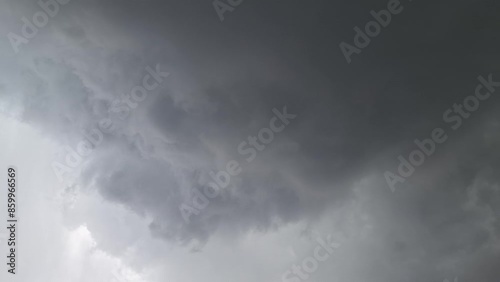 Scary black monsoon clouds before the rain