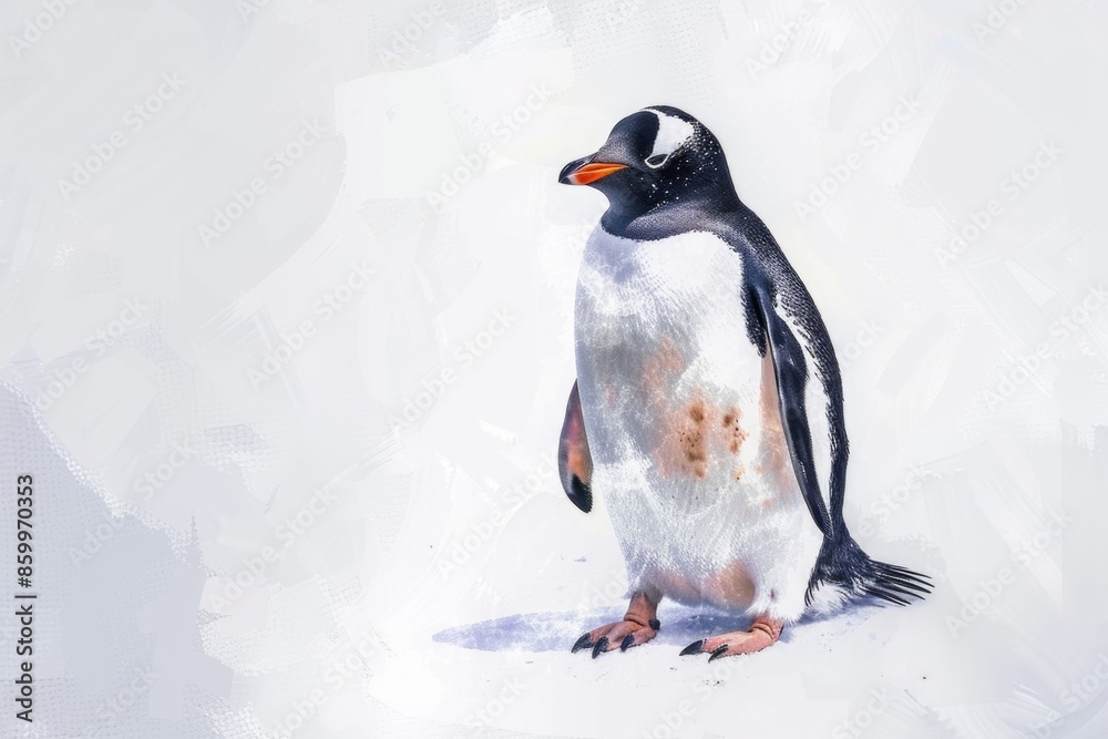 Fototapeta premium Penguin on White Background