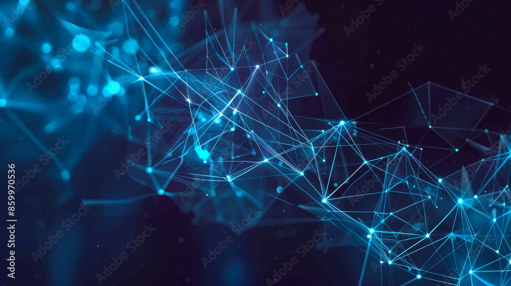 Abstract digital network background with blue glowing connections representing data flow and communication in a technology-driven world. Abstract digital network background with blue glowing connections representing data flow and communication in a technology-driven world.