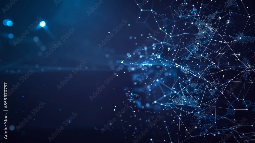 Abstract digital network connection background with nodes and lines ...