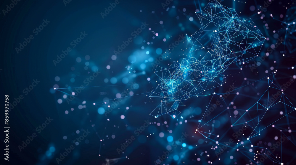 Abstract digital network, blue connections, technology background, data visualization, futuristic design, blockchain, cyber security. Abstract digital network, blue connections, technology background, data visualization, futuristic design, blockchain, cyber security.