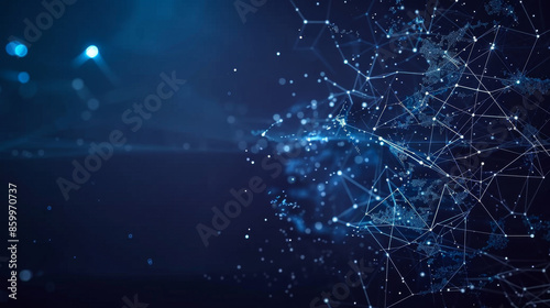 Abstract digital network connection background with nodes and lines. Futuristic technology design ideal for innovation and data concepts.