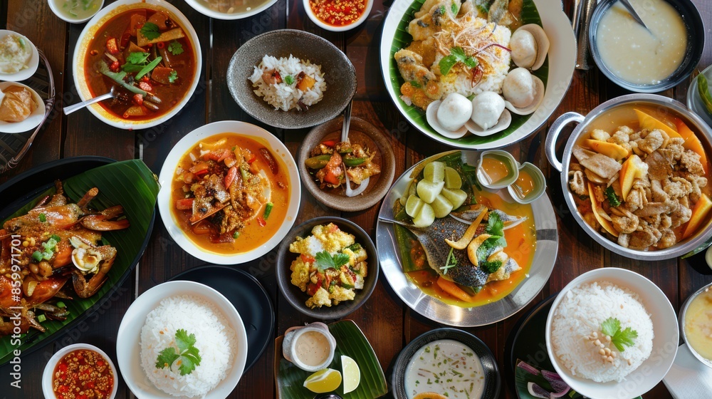 A Table Full of Delicious Thai Dishes A Table Full of Delicious Thai Dishes