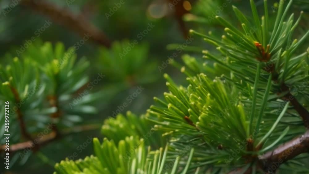 The Beauty of Green Needles of Conifer Trees footage The Beauty of Green Needles of Conifer Trees footage
