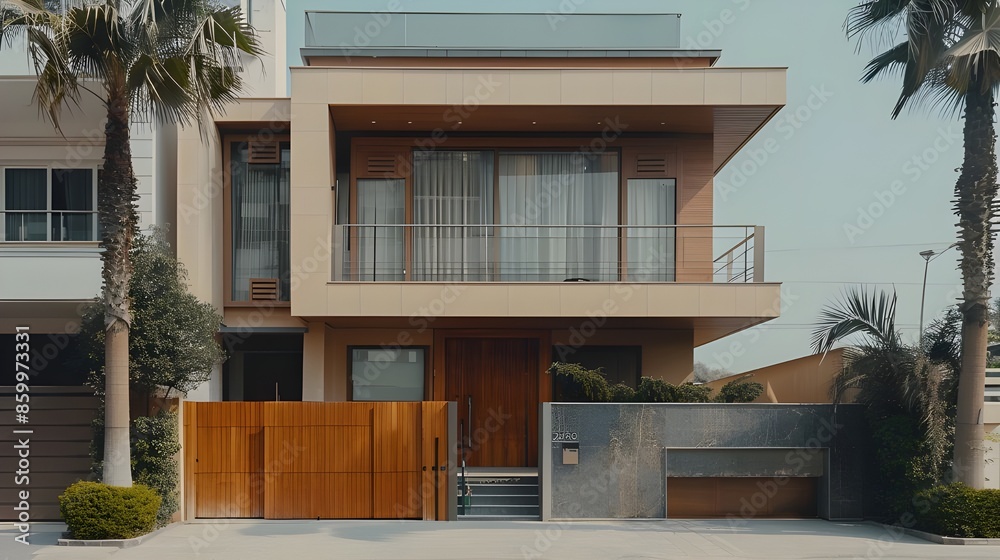 Fototapeta premium facade of an house with windows
