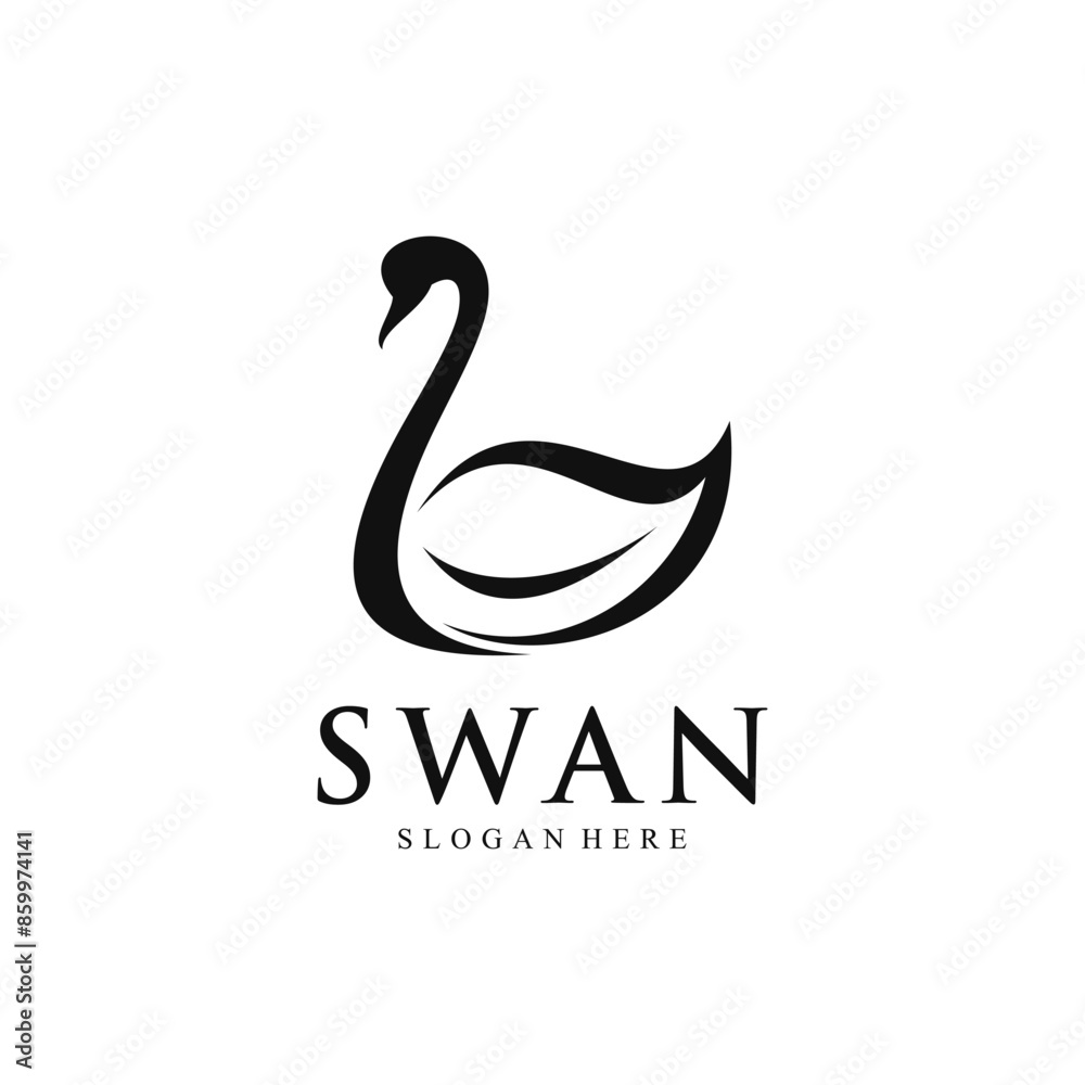 Fototapeta premium Swan logo design template with modern concept