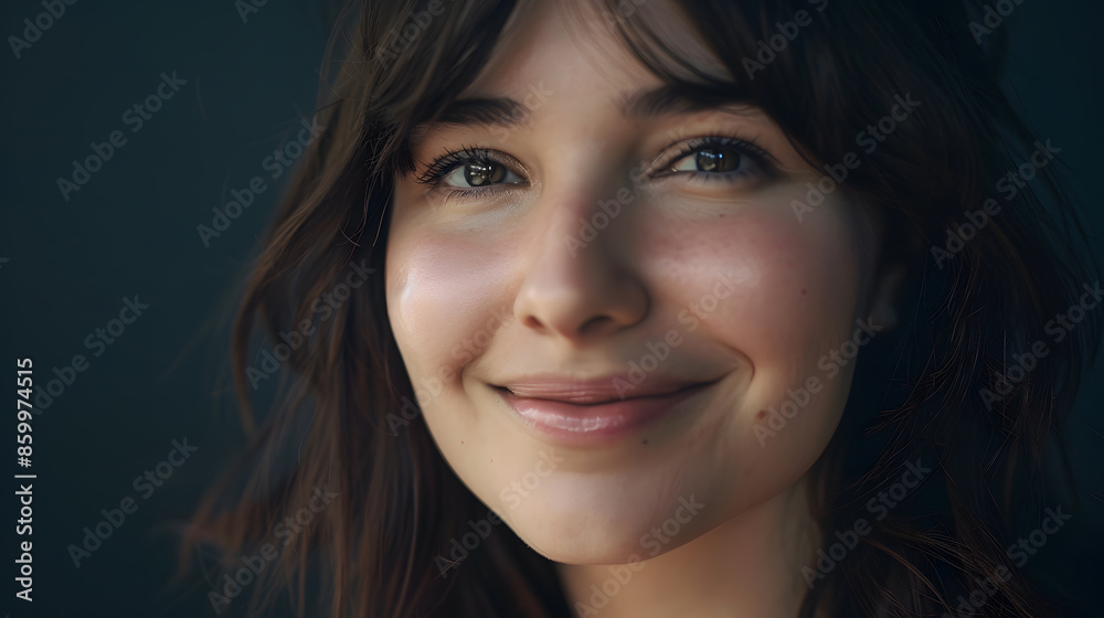 Portrait of a smilling brunette woman : Generative AI Portrait of a smilling brunette woman : Generative AI