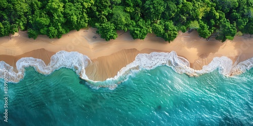 Aerial View of a Secluded Tropical Beach © Nice Seven