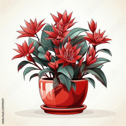 bouquet of red flowersisolated on white background photo