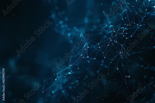 Dark blue abstract background with connected dots and lines