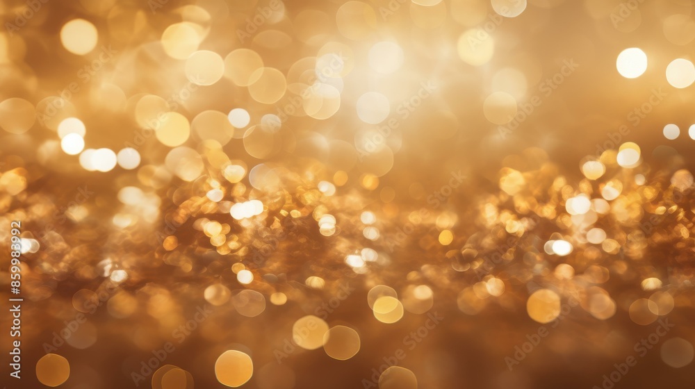 Abstract gold bokeh Christmas lights background