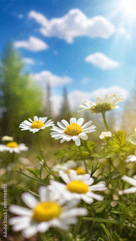 Wildflower Meadow - Chamomile. Made with Generative AI Technology Wildflower Meadow - Chamomile. Made with Generative AI Technology