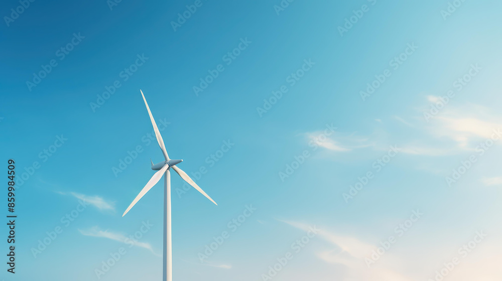 Closeup wind turbine background with copy space