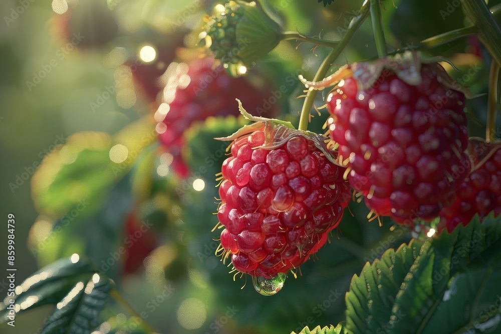 Design a digital CG 3D model of a birds-eye view raspberry, focusing on realism and detail Highlight the fruits glossiness and tiny seeds, Design a digital CG 3D model of a birds-eye view raspberry, focusing on realism and detail Highlight the fruits glossiness and tiny seeds,