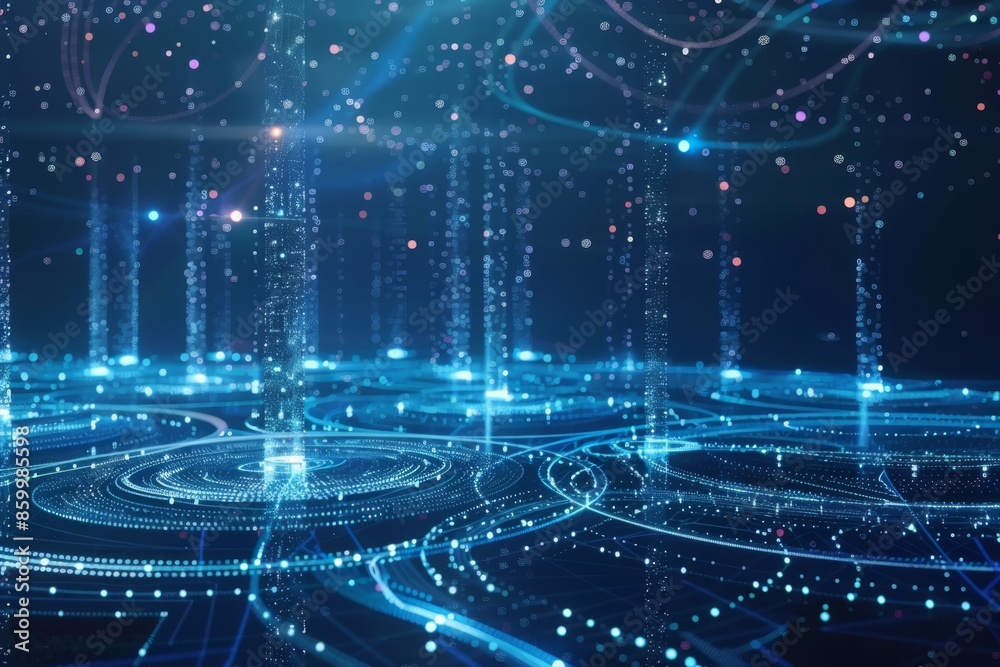 custom made wallpaper toronto digitalDigital Network with Abstract Shapes and Lines