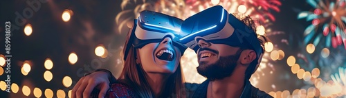 Couple Enjoying Virtual Fir...