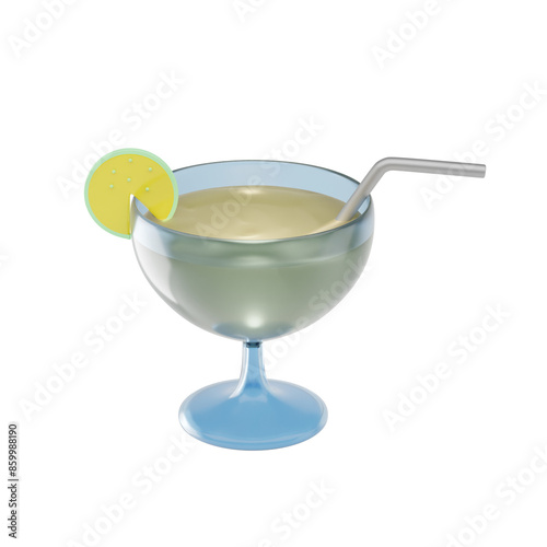 cocktail 3d icon and illustration