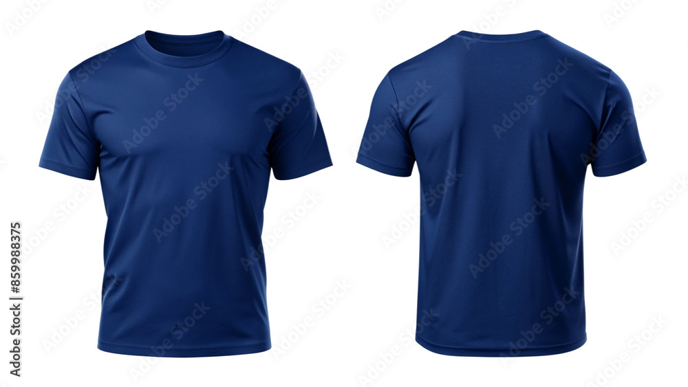 A Set of Navy Blue T-Shirt Mockup