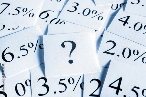 Variable Interest Rate and Question Mark Concept