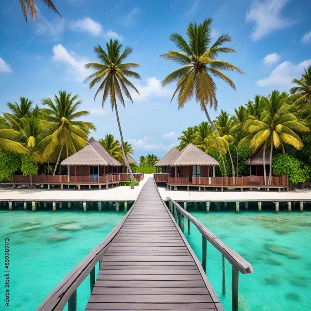 Fototapeta premium tropical pool with palms