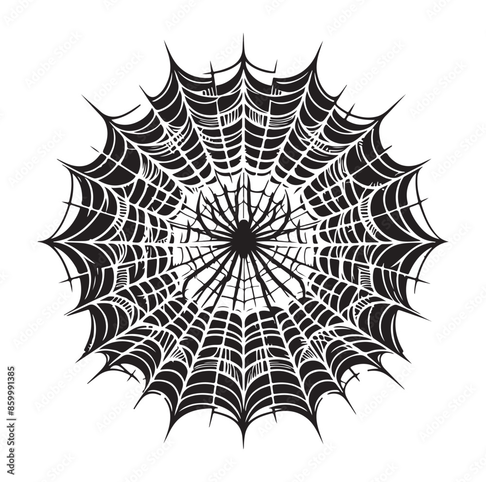 Obraz premium SPIDER NET SILHOUETTE VECTOR ILLUSTRATION