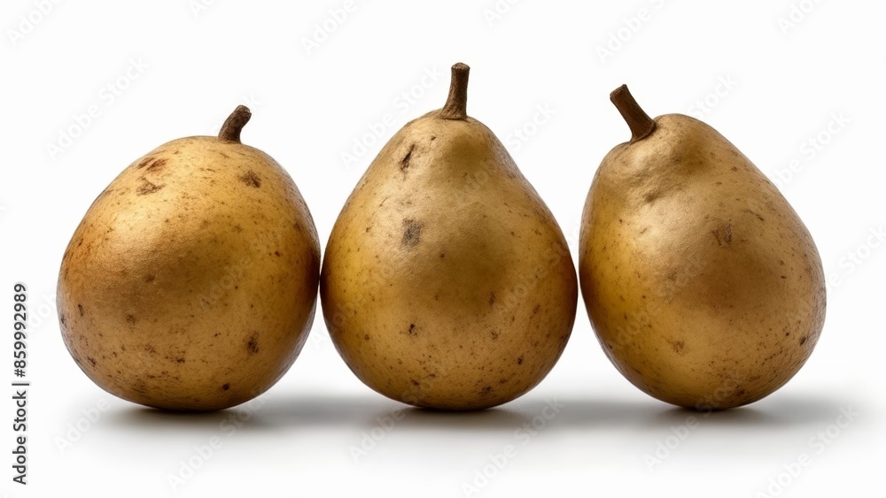 Three ripe pears ready for harvest Three ripe pears ready for harvest