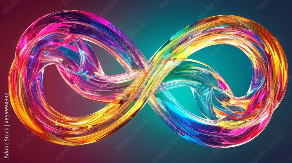 A Fatasy Artwork of two intertwined infinity symbols, rendered in vibrant spectrum colors. A Fatasy Artwork of two intertwined infinity symbols, rendered in vibrant spectrum colors.