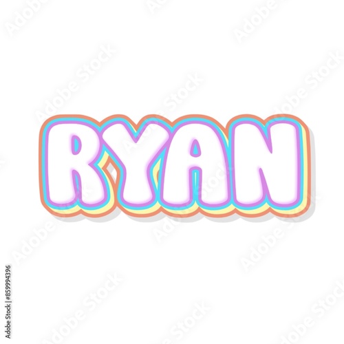 3D Ryan name text poster art photo