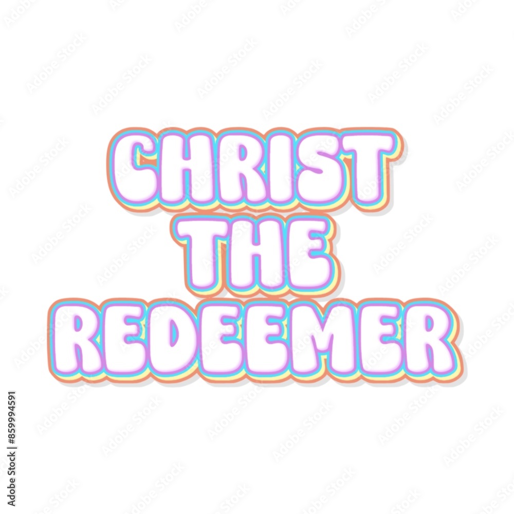 3D Christ the redeemer text poster 3D Christ the redeemer text poster
