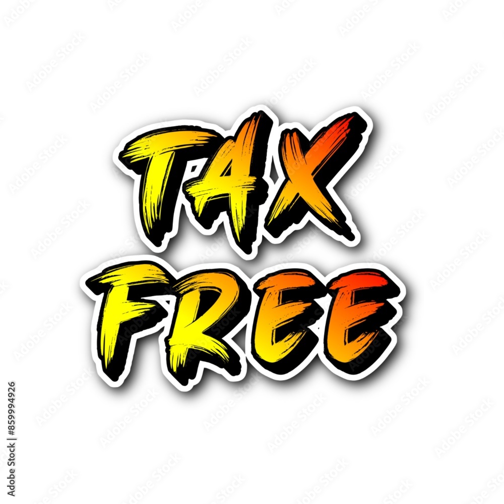 3D Tax free text poster art