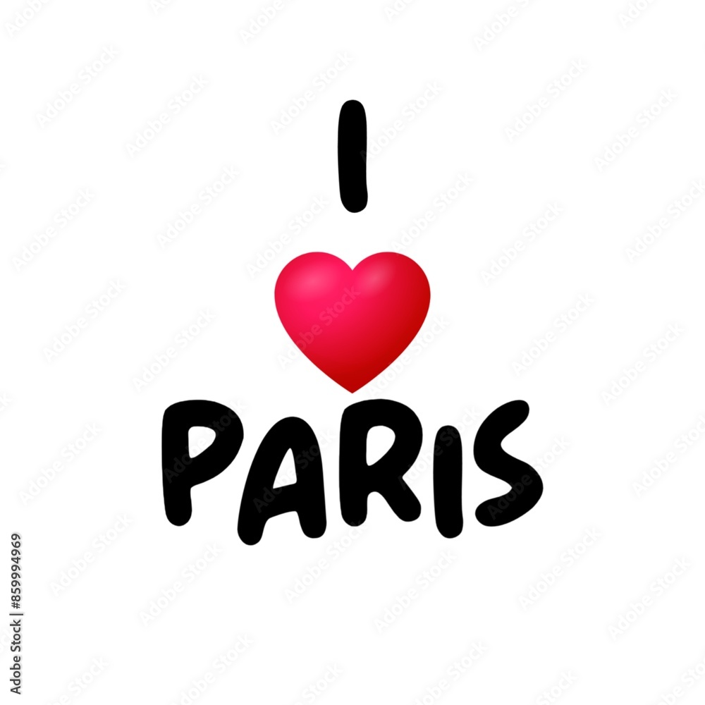 I love paris text sticker
