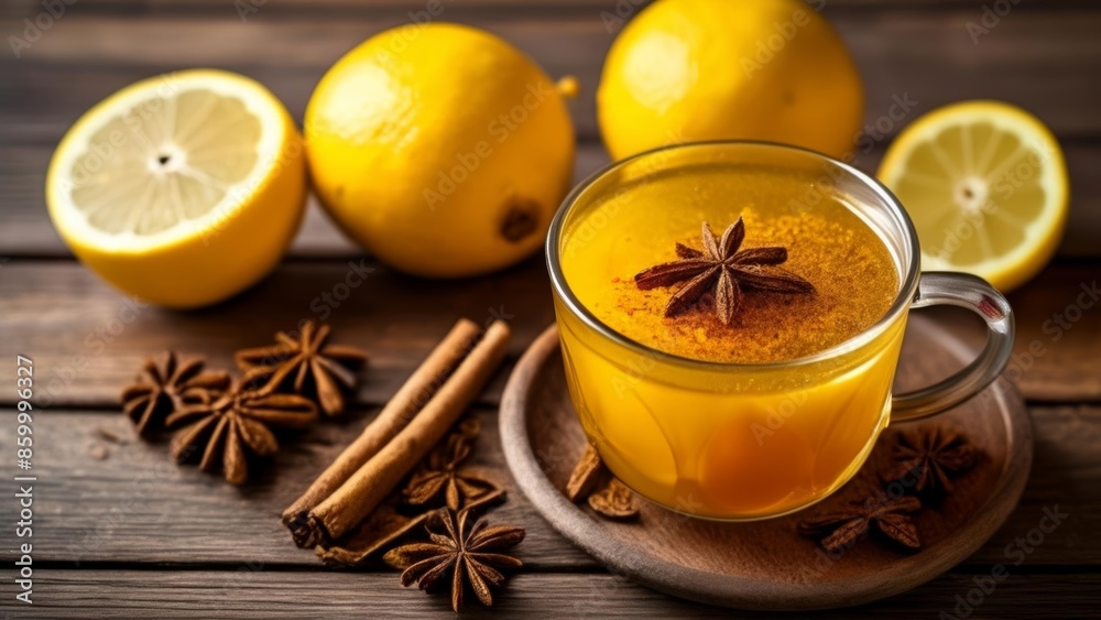 Warm up with a cozy cinnamon and star anise infused lemon drink Warm up with a cozy cinnamon and star anise infused lemon drink
