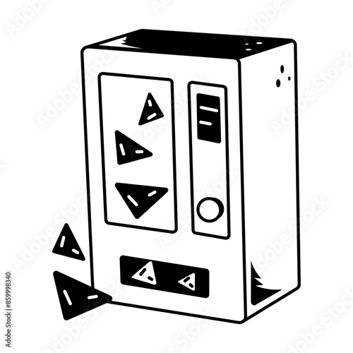 Snack dispenser doodle style icon 