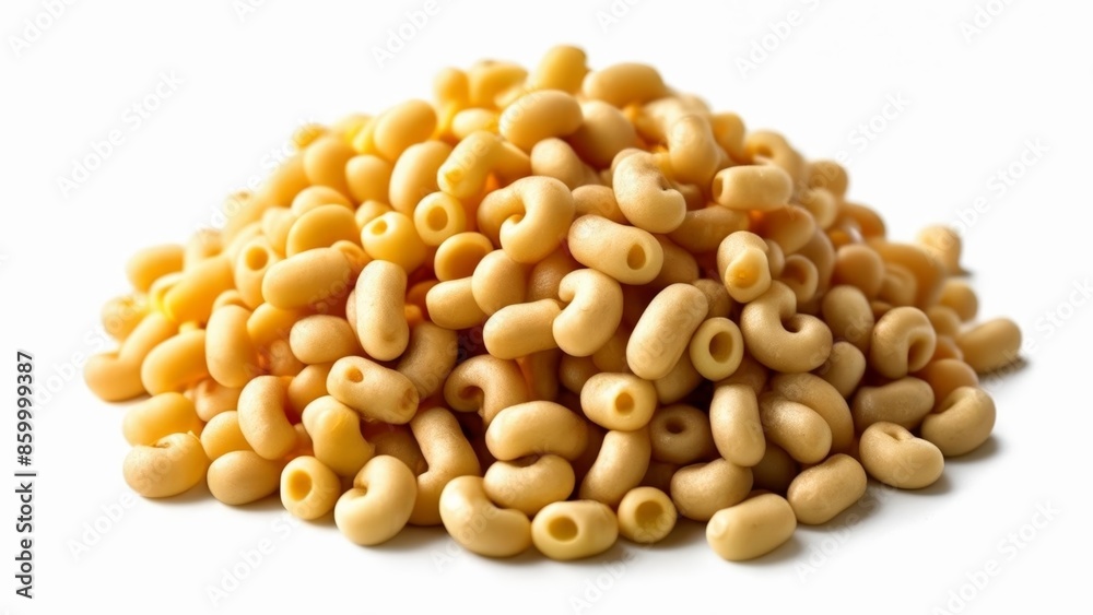 A heap of golden macaroni shells A heap of golden macaroni shells