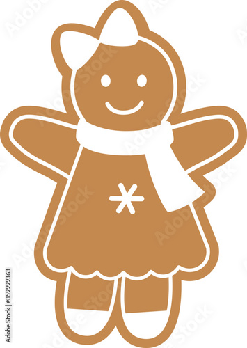 Holiday gingerbread man cookie icon