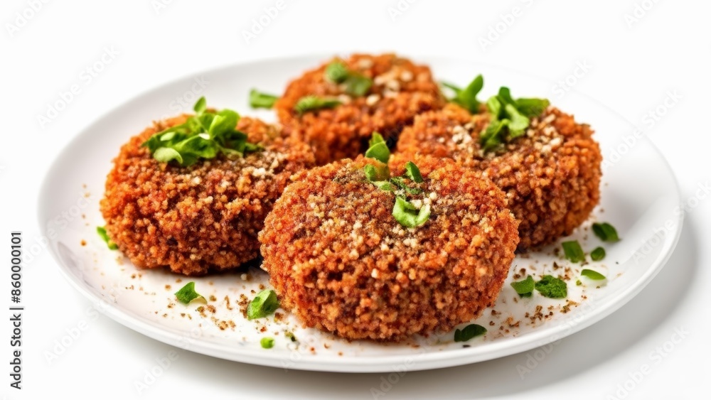 Delicious goldenbrown fried balls on a plate Delicious goldenbrown fried balls on a plate