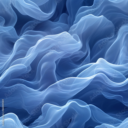 Detailed image of soft, flowing wavy lines in a soothing blue gradient (tile)