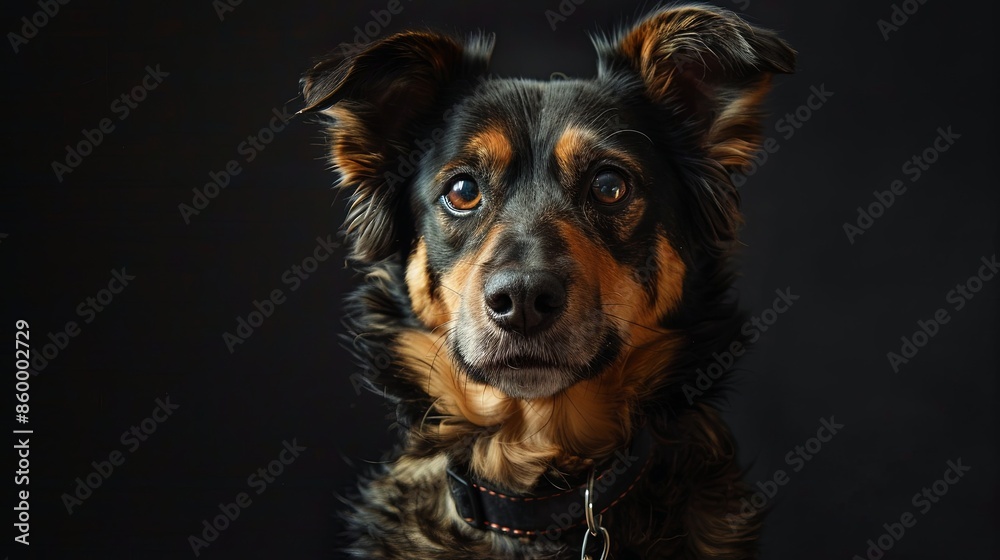 a dog with a dog collar a dog with a dog collar