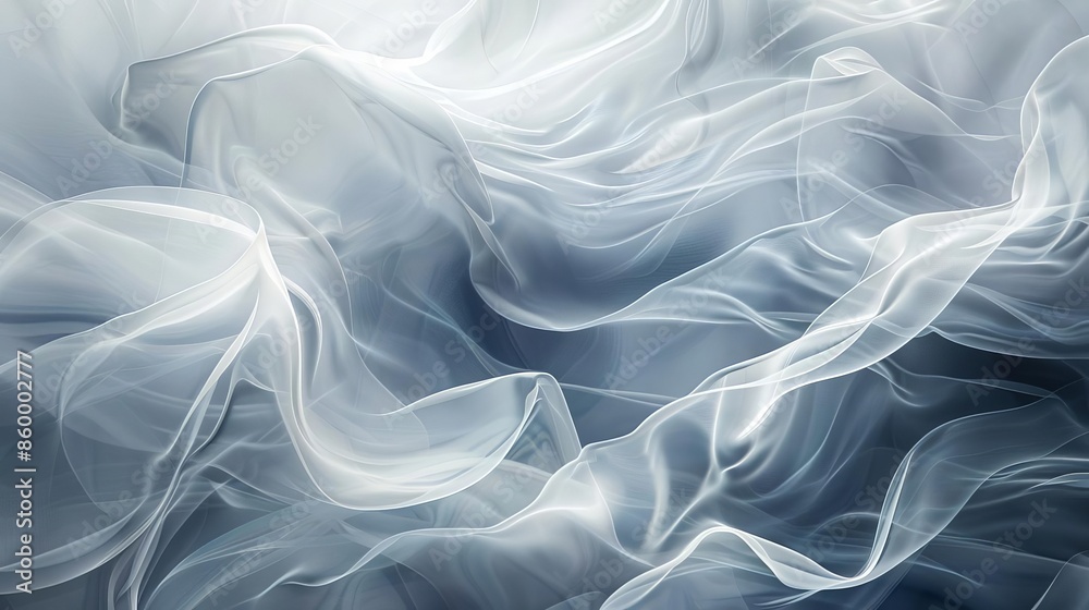 Obraz premium Light abstract background with flowing white waves
