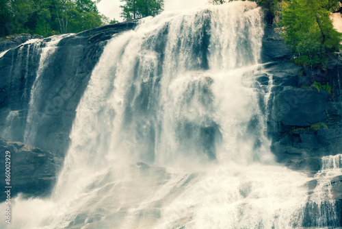 The Furebergfossen Waterfall. Beautiful nature of Norway photo